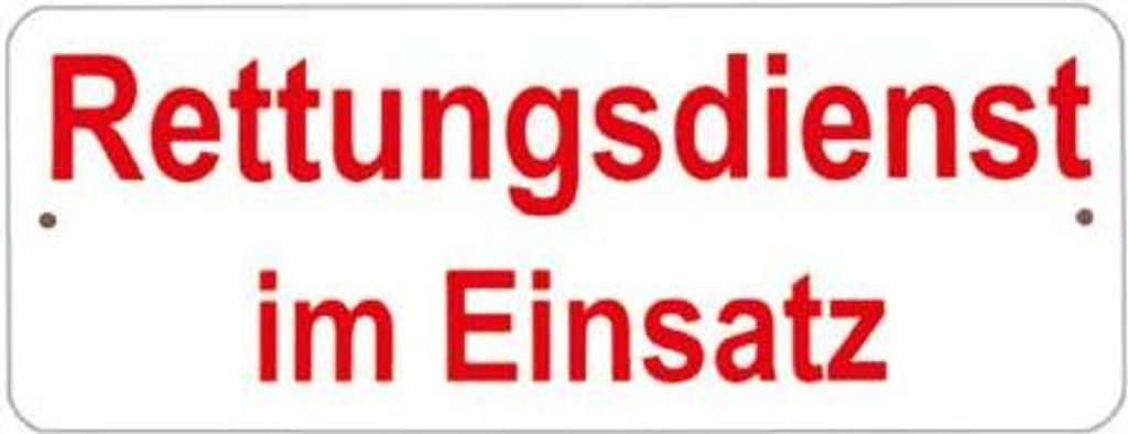 Hinweisschild mit Saugnäpfen - RETTUNGSDIENST IM EINSATZ - Produktbild 