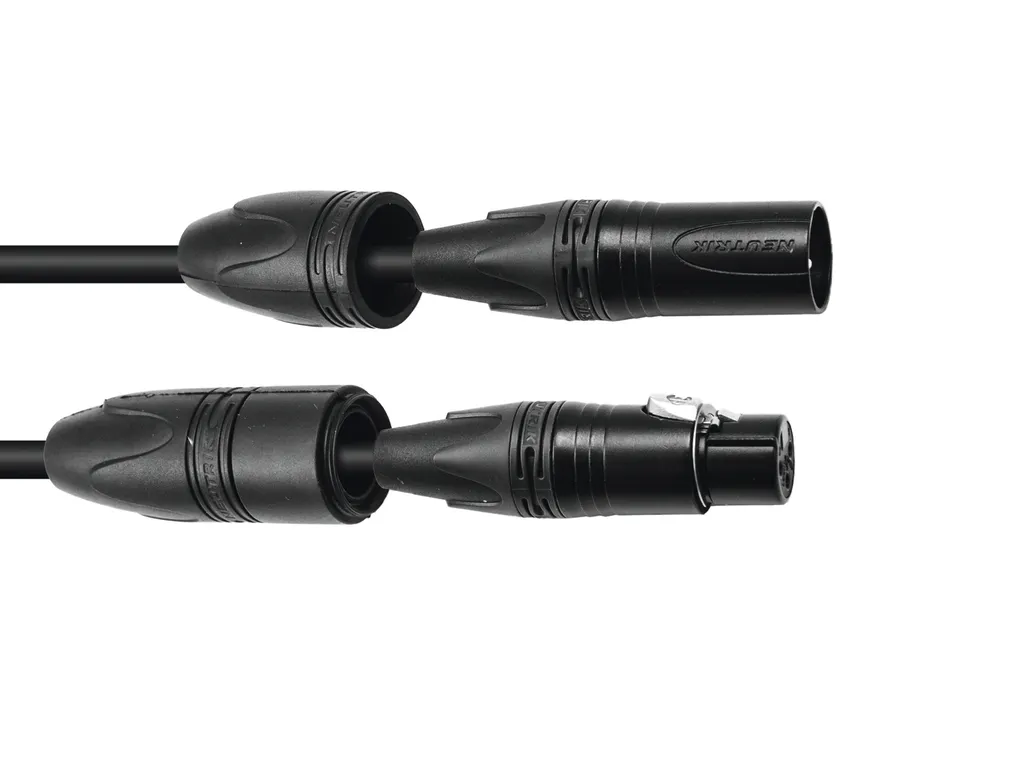 Câble DMX IP65 haute protection 1,5m noir à liaison 3 broches stable