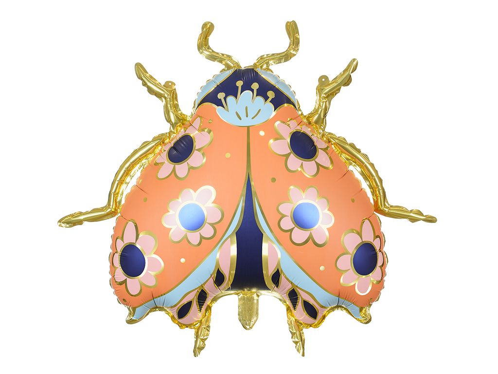 Pallone in foil coccinella 61x70cm arancio blu Immagine del prodotto 