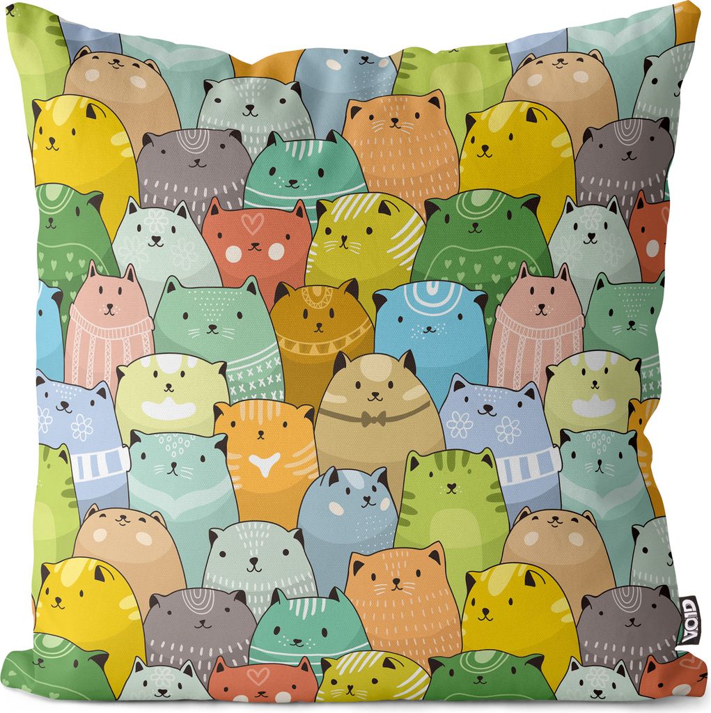 VOID Cartoon Katzen Design Kissenbezug Kissenhülle sofa couch wohnzimmer dekoration wasserfest Outdoor Kissen bezug deko
