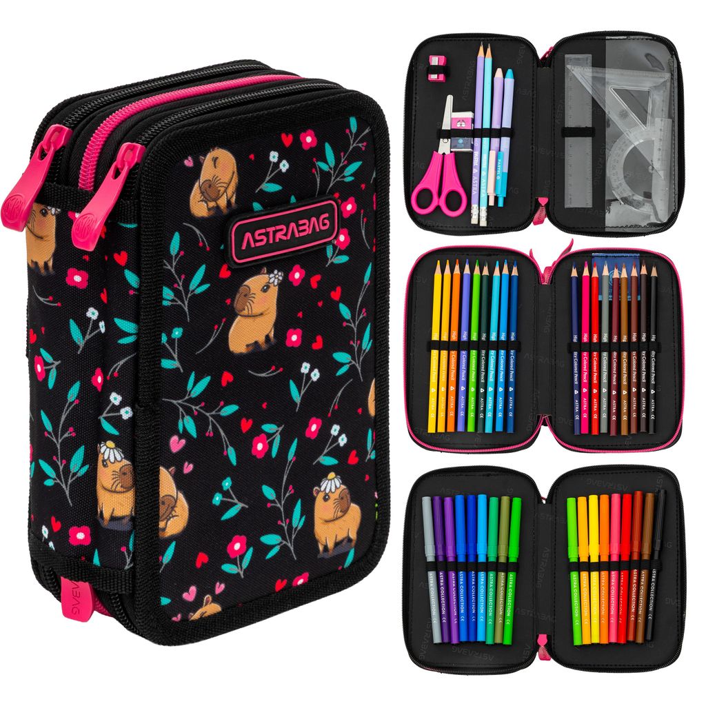 Capybara Federtasche 3-fache Federmappe Schülerplaner Produktbild 