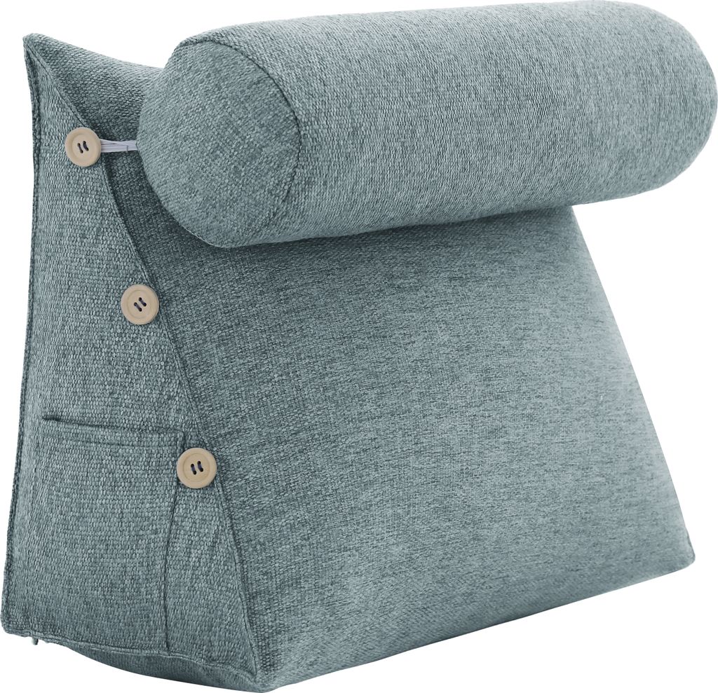 Pillow Palette Rückenkissen grau 60 cm - Lesekissen für Bett und Sofa Rückenpolster für die Wand groß mit waschbarem Bezug und Nackenkissen