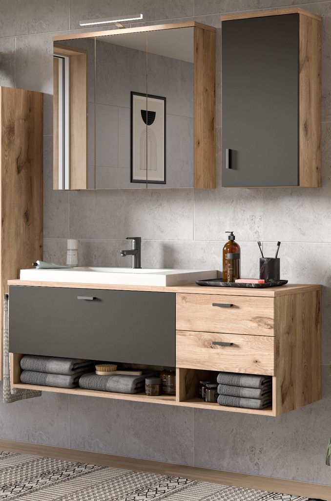 Badmöbel Set "Oderzo" 4-tlg. Komplett-Set mit Waschbecken, Produktbild 1