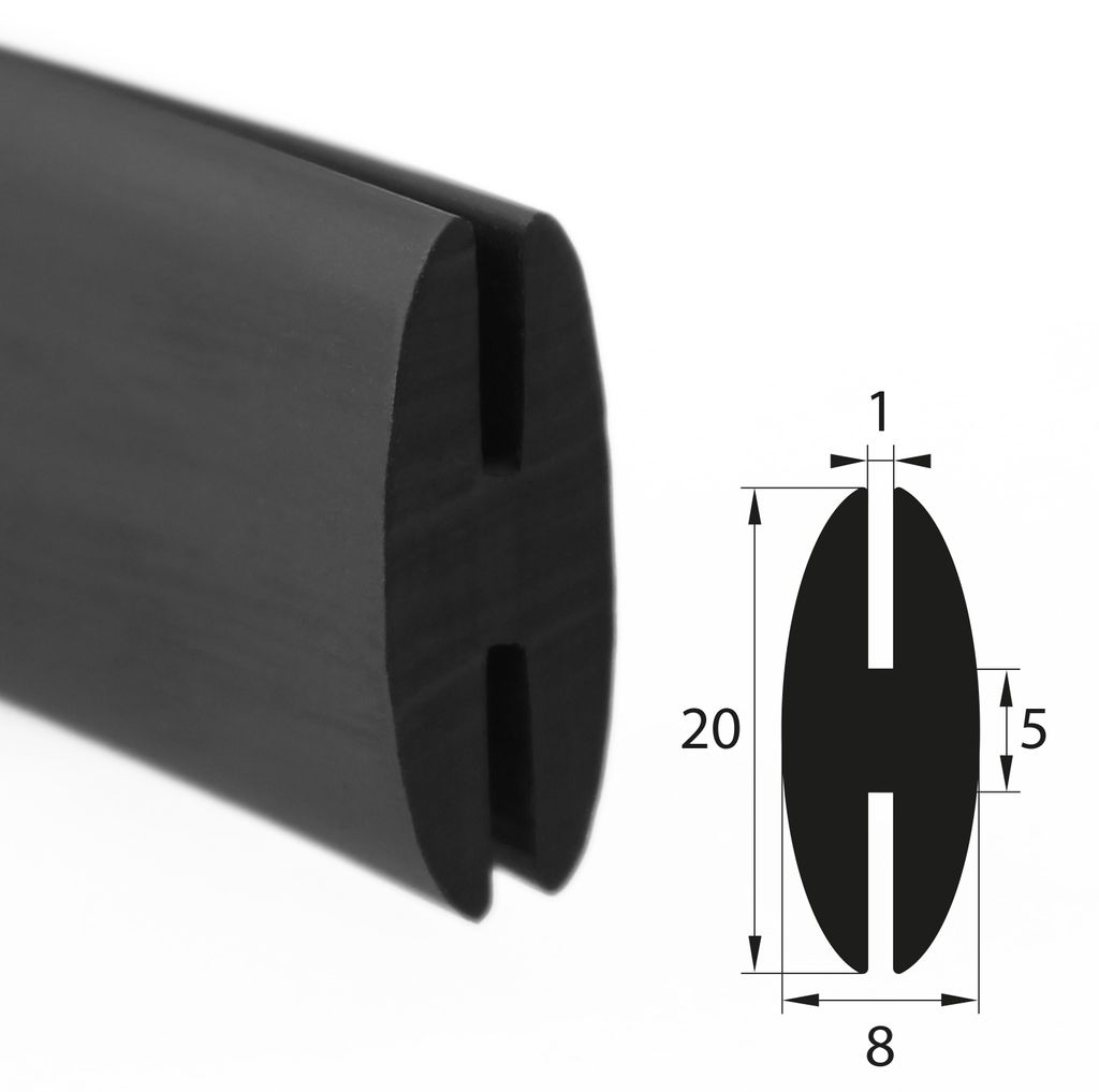 H4 - H-Profil EPDM schwarz Vollgummi H-Profil Dichtung Gummiprofil Dichtungsprofile H-Form H-förmig
