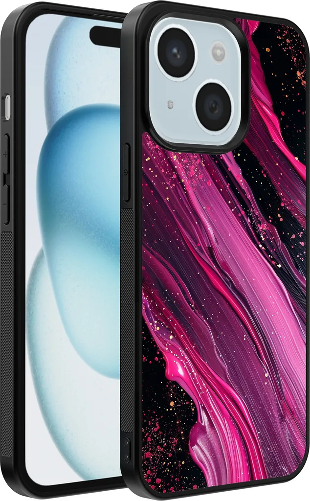 Custodia iPhone 15 Marmo Porpora Rosa | Cover TPU Design Elegante