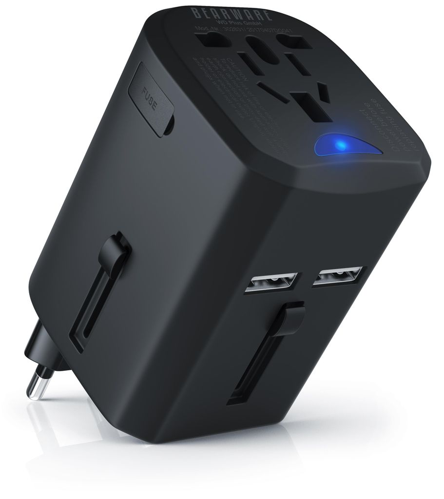 Bearware Reiseadapter universal für 140 Länder weltweit, Produktbild 