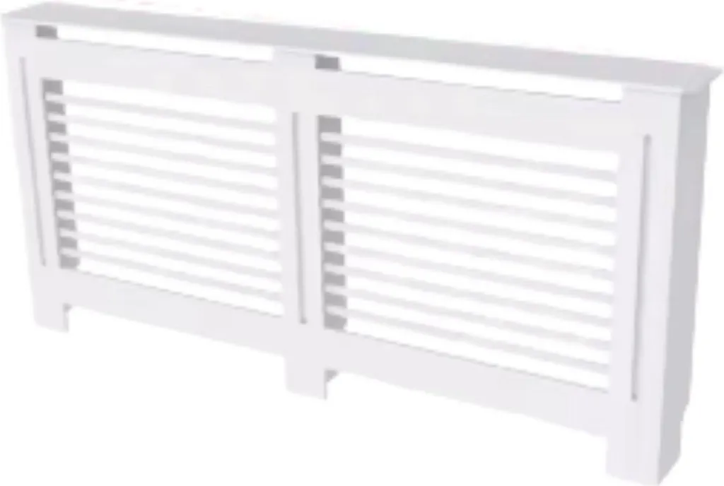 Cache-radiateur élégant Tavien blanc 172x92 cm avec panneaux horizontaux