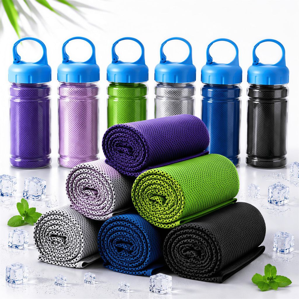 6 Stück Sporthandtuch Cooling Towel, 100 x 30 cm, Produktbild 