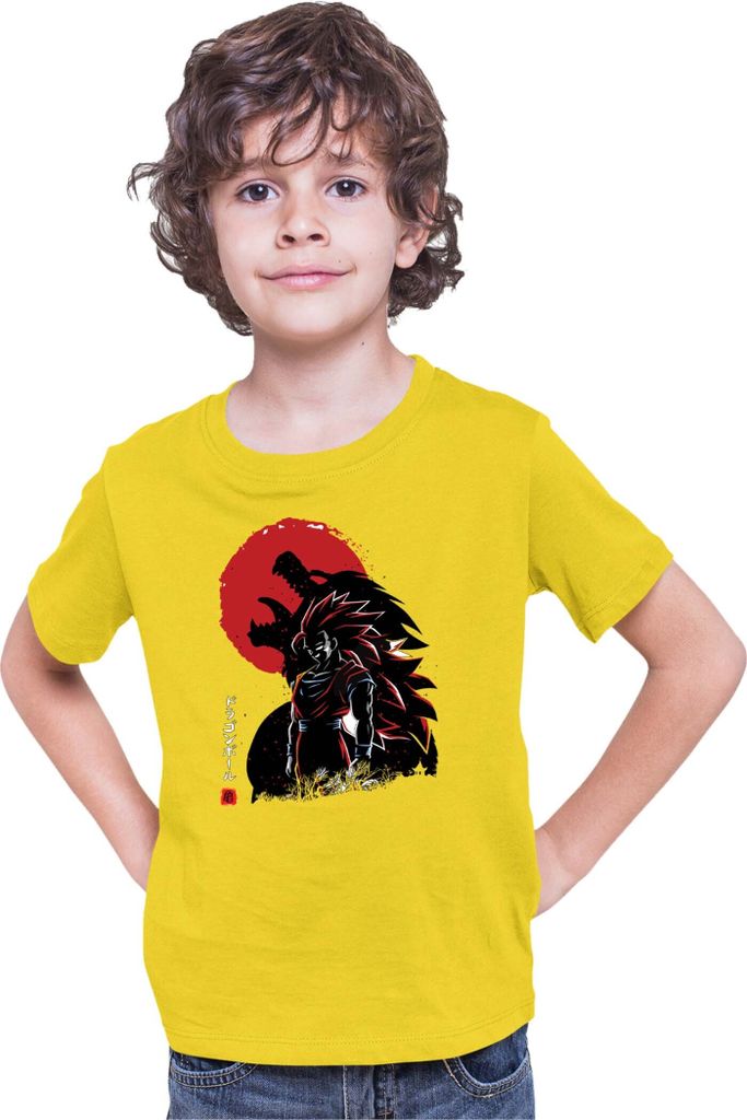 Kinder T-Shirt Dragon Anime Manga Ball Z Vegeta Beast 03, 3-4 Jahr - 104 / Gelb