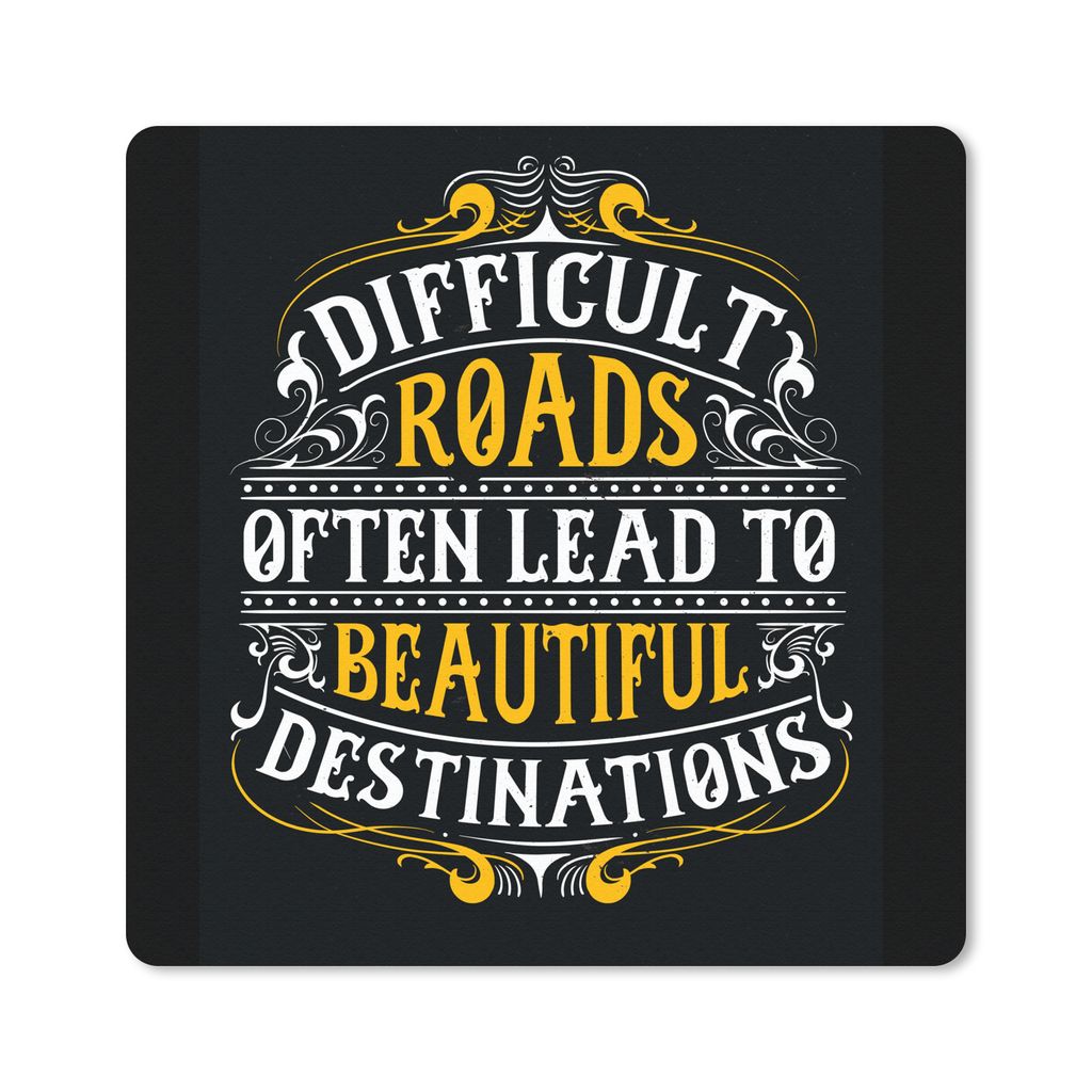 MuchoWow Mauspad Mousepad Motivation - Retro - Zitat 30x30 cm - Mousepads - Maus Mat - Pad - Mausunterlage - Gaming