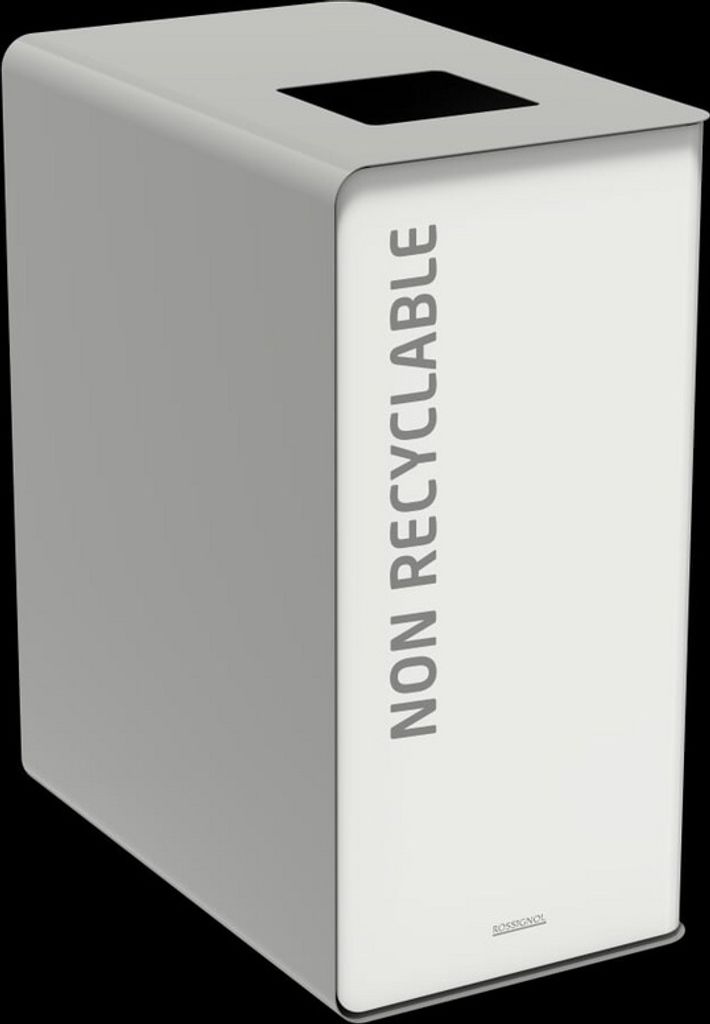 CUBATRI Abfalleimer 65L mit passgenauer Öffnung für Abfalltrennung von Rossignol, Farbe:Grau