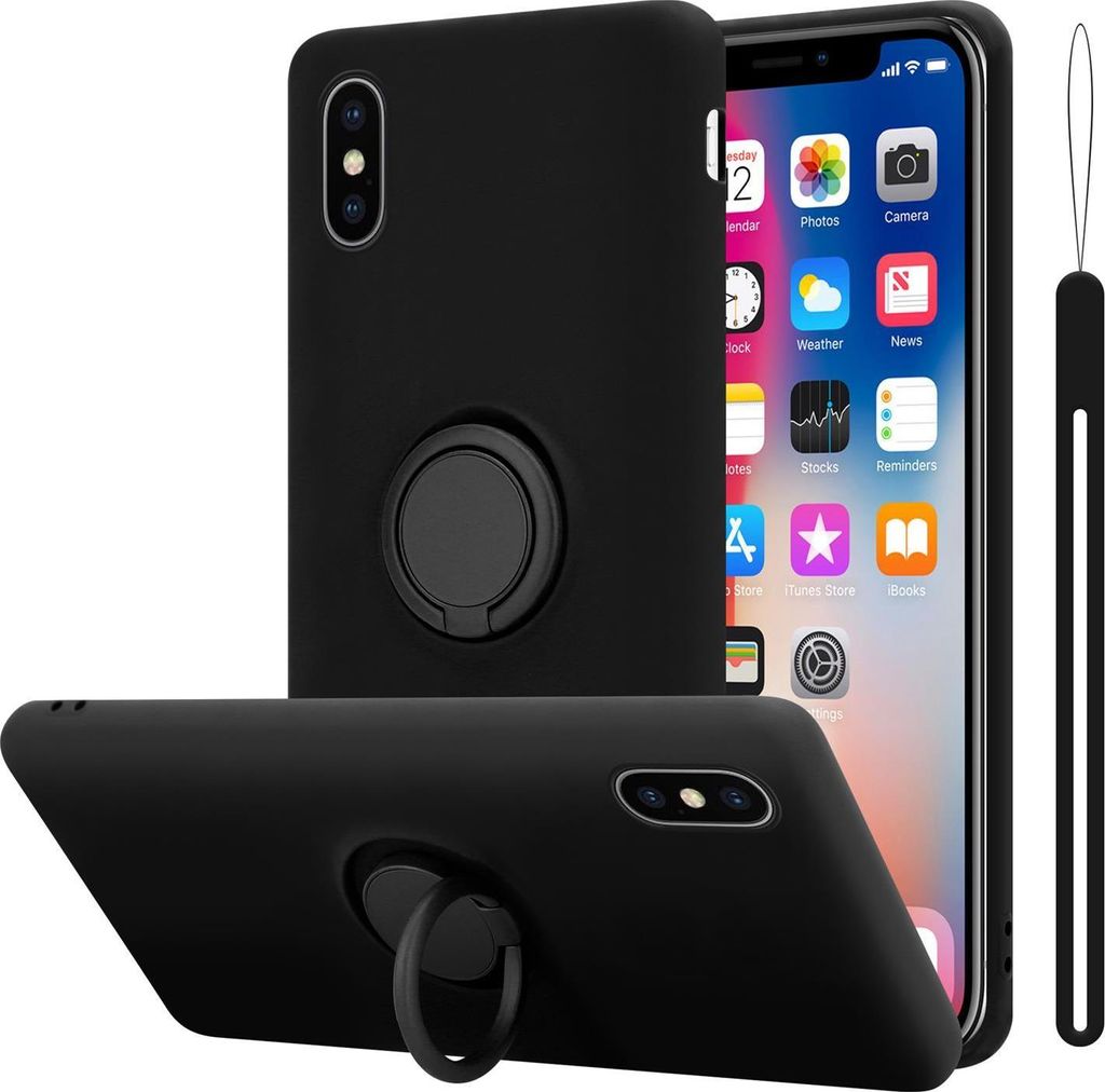 Cadorabo Hülle für Apple iPhone X / XS Schutz Hülle in Schwarz Handyhülle TPU Etui Case Cover