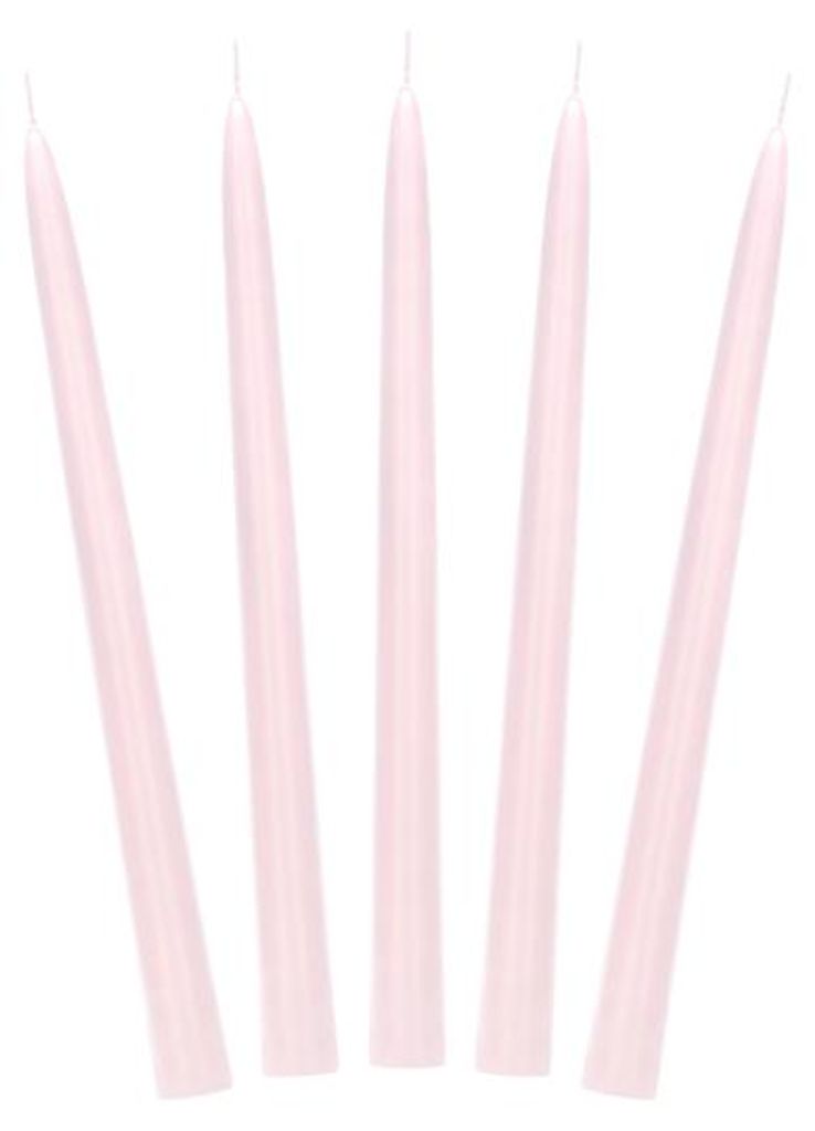 Candele a punta 24 cm rosa chiaro, 10 pezzi Immagine del prodotto 