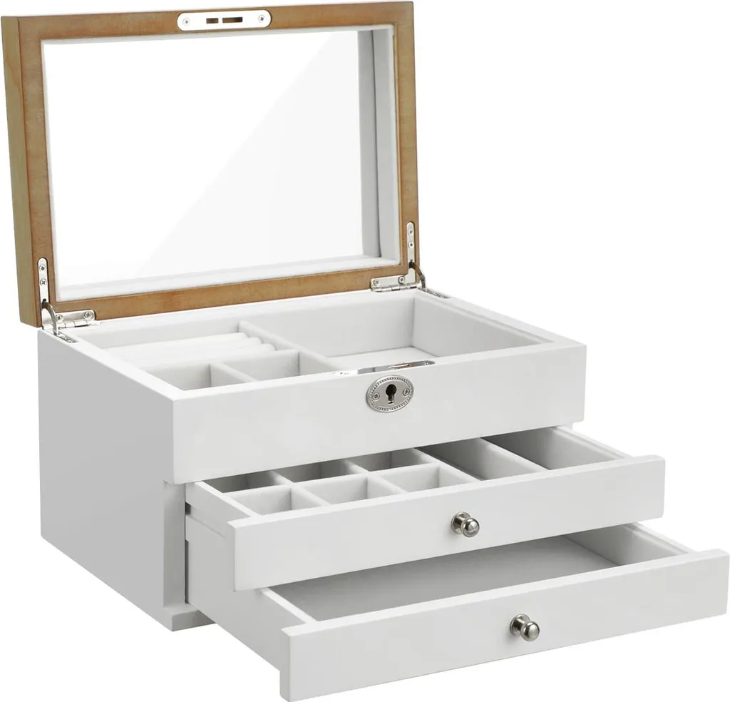Coffret à Bijoux avec Miroir Blanc : Fini les Colliers Emmêlés au Quotidien