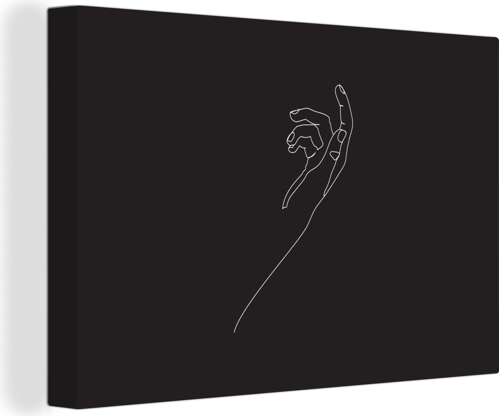 OneMillionCanvasses - Leinwandbilder - 140x90 cm, Schwarz - Weiß - Hand - Strichzeichnung, Wandbilder Kunstdruck Wanddekoration - Foto auf Leinw...