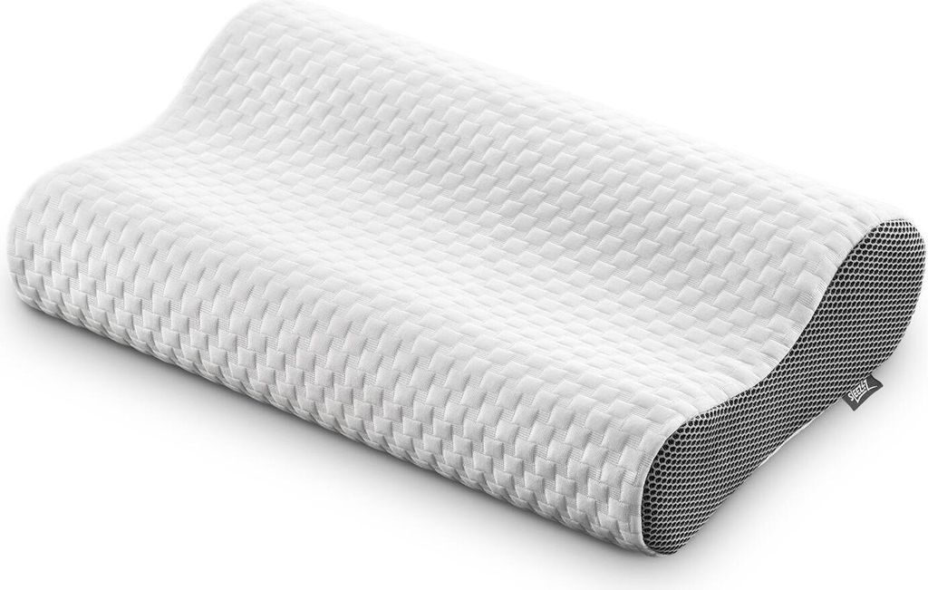 Sleezzz Premium Viskoelastik Nackenstützkissen 50 x 32 x 11 cm mit hautsympathischem Doppeltuch-Bezug