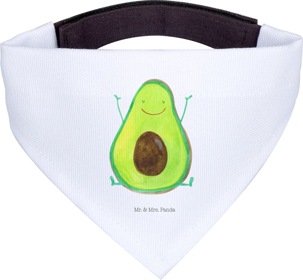 Mr. & Mrs. Panda Dreieckstuch Avocado Glücklich - Weiß - Geschenk, Schal Für Hunde, Hundehalstuch, Halstuch, Bandana, Frucht, Hund, Chaos, Freude