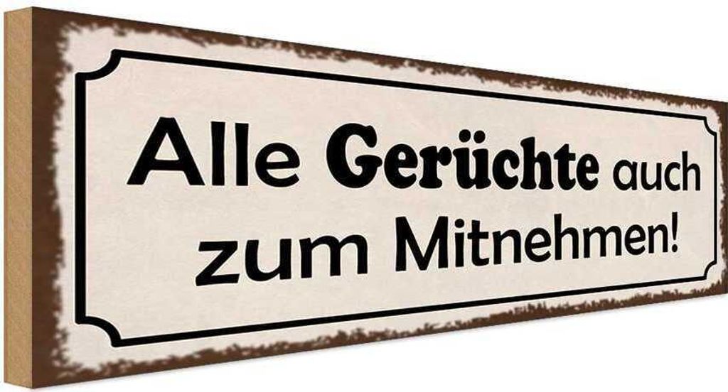 vianmo Holzschild 10x27 cm alle Gerüchte auch zum Mitnehmen