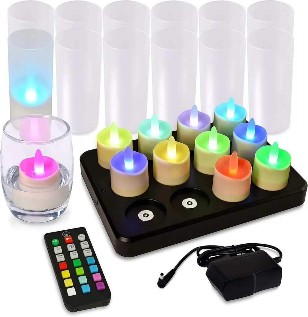 Bougies LED rechargeables HL : fini les piles avec ce lot de 12 RGB
