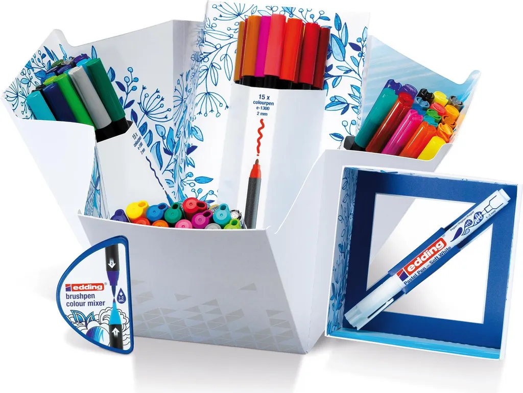Coffret de coloriage edding Colour Happy avec 70 feutres et liners