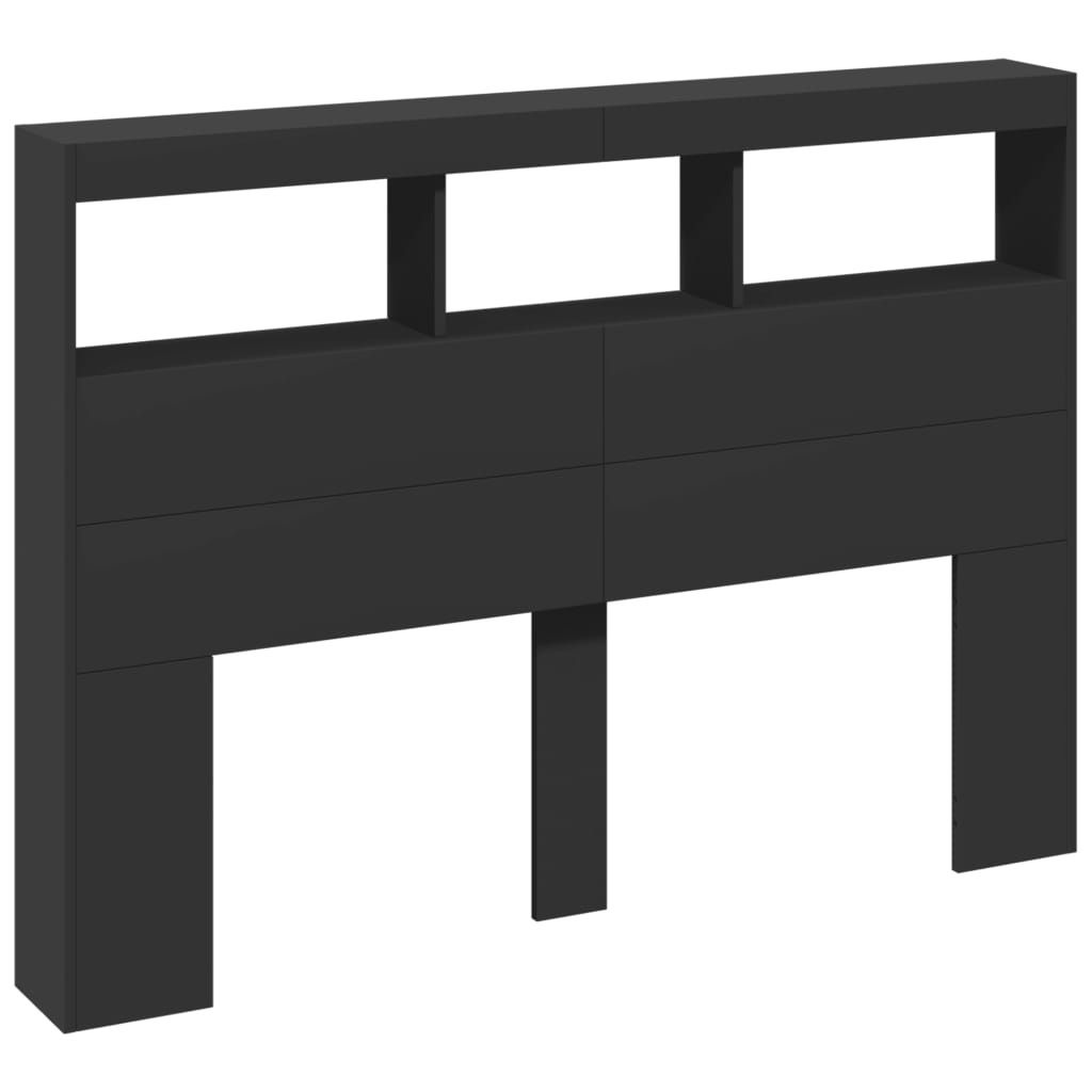 Langlebige LED-Kopfteil mit Ablagen Schwarz 140x17x102cm - Möbel336243 - Kopfteile