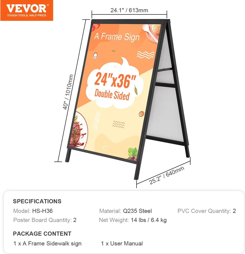 Panneau d'affichage publicitaire 61x91cm résistant en acier pliable - 7