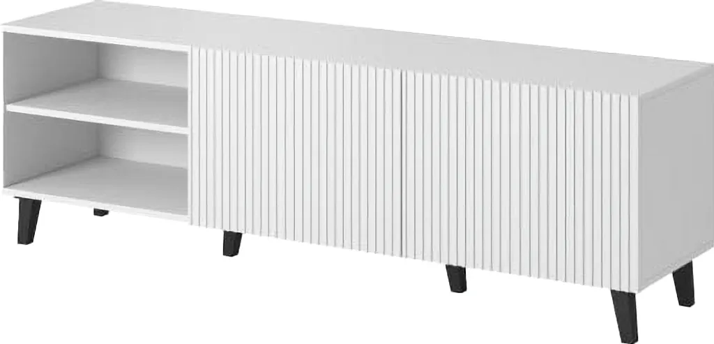 Meuble TV Cama Meble Pafos 150 2D2K Blanc - Design Scandinave Moderne