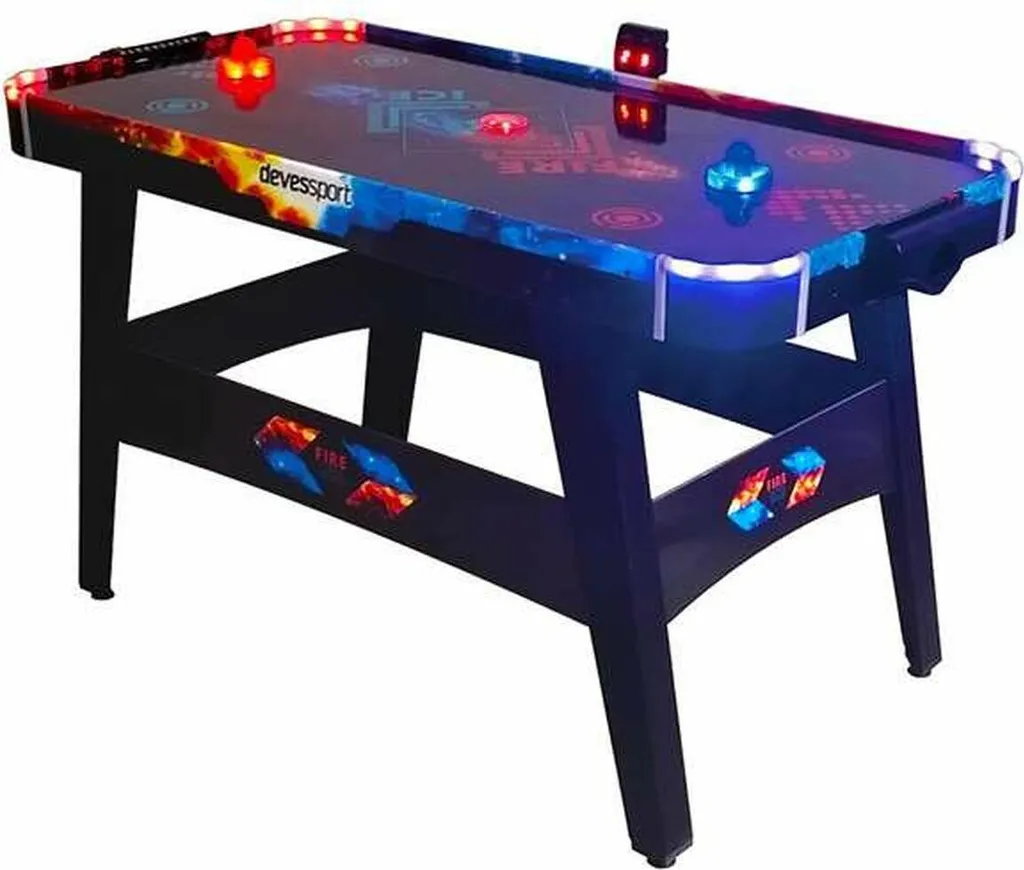 Air Hockey de Table pour Salle de Jeux - Modèle Fire & Ice 146 x 71 cm