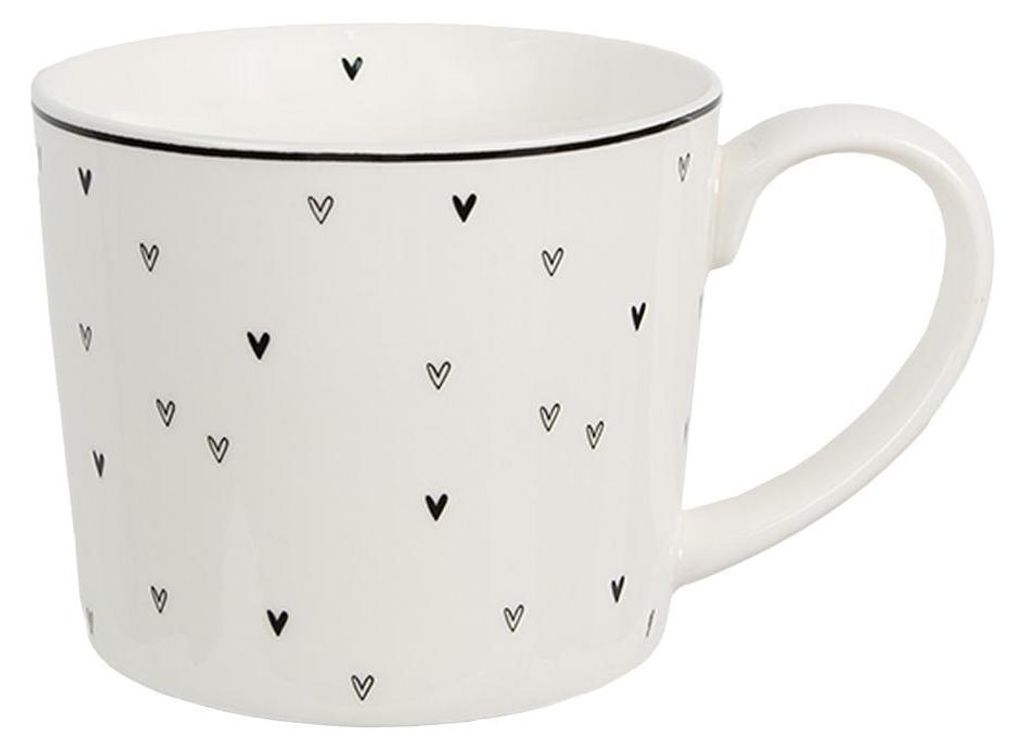 Clayre & Eef Tasse 275 ml Weiß Keramik Herzen Produktbild 