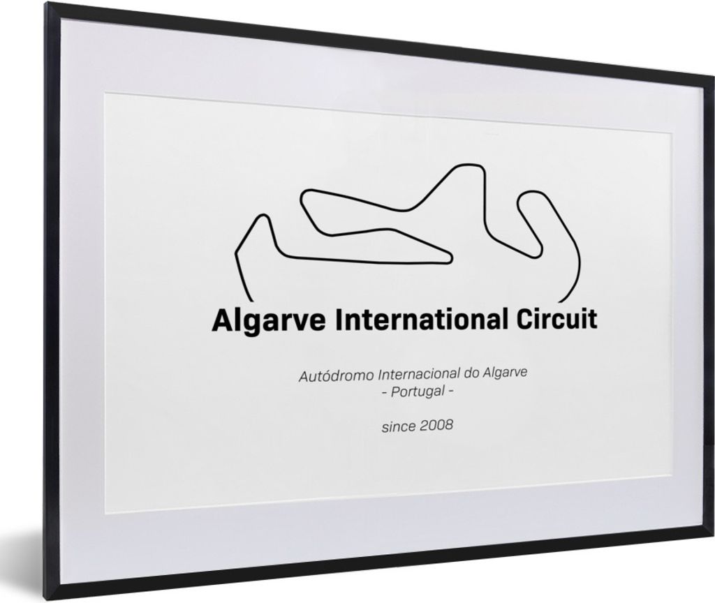 MuchoWow Gerahmtes Poster Portimao - Formel 1 - Rennstrecke 60x40 cm - Poster mit Schwarzem Bilderrahmen Wandposter Rahmen Foto Bilder - Schlafzi...