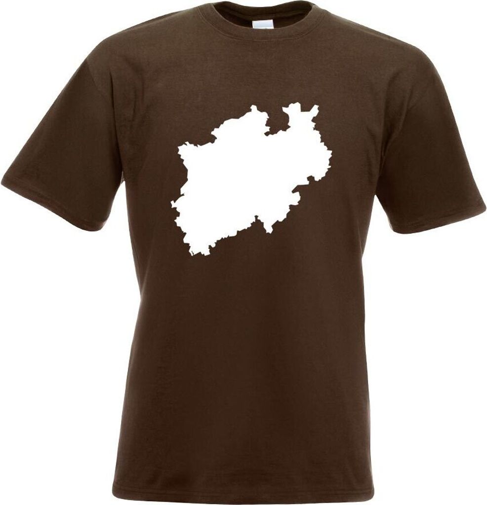 Kiwistar - T-Shirt - Chocolate - Nordrhein - Westfalen Silhouette Motiv Bedruckt Funshirt Design Print - mit Motiv Bedruckt - Funshirt Design - Spo...