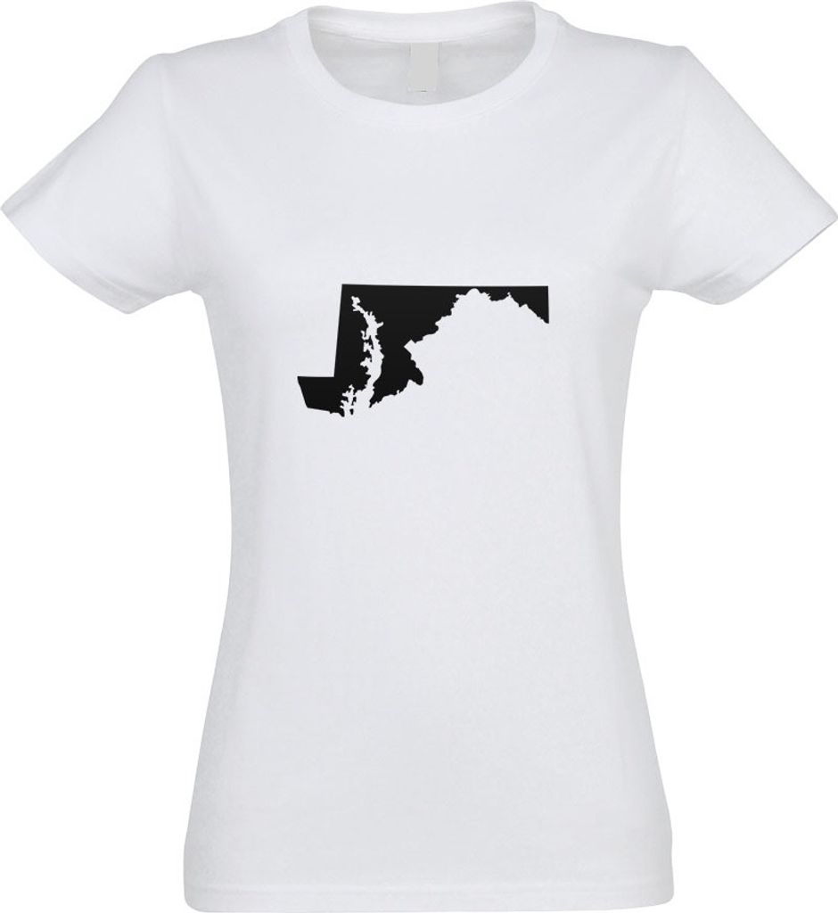 Kiwistar - T-Shirt tailliert - Damen - Weiss - USA - Bundesstaat - Maryland - mit Motiv Bedruckt - Funshirt Design - Sport - Freizeit - Damen - XXL