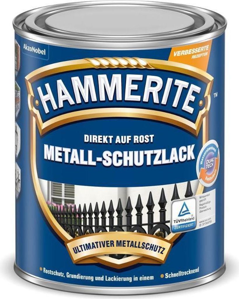 Hammerite Direkt auf Rost Metall-Schutzlack 2,5 L Silber, glänzend