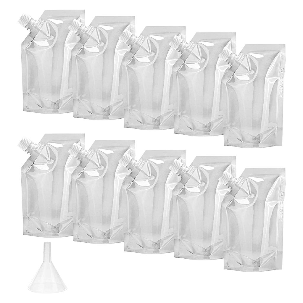 1 Set 350 ml/500 ml/200 ml/100 ml/1000 ml Spirituosenbeutel Lebensmittelqualität transparentes Haustier -Sneak -Alkohololben -Alkohol -Trinkbeutel...