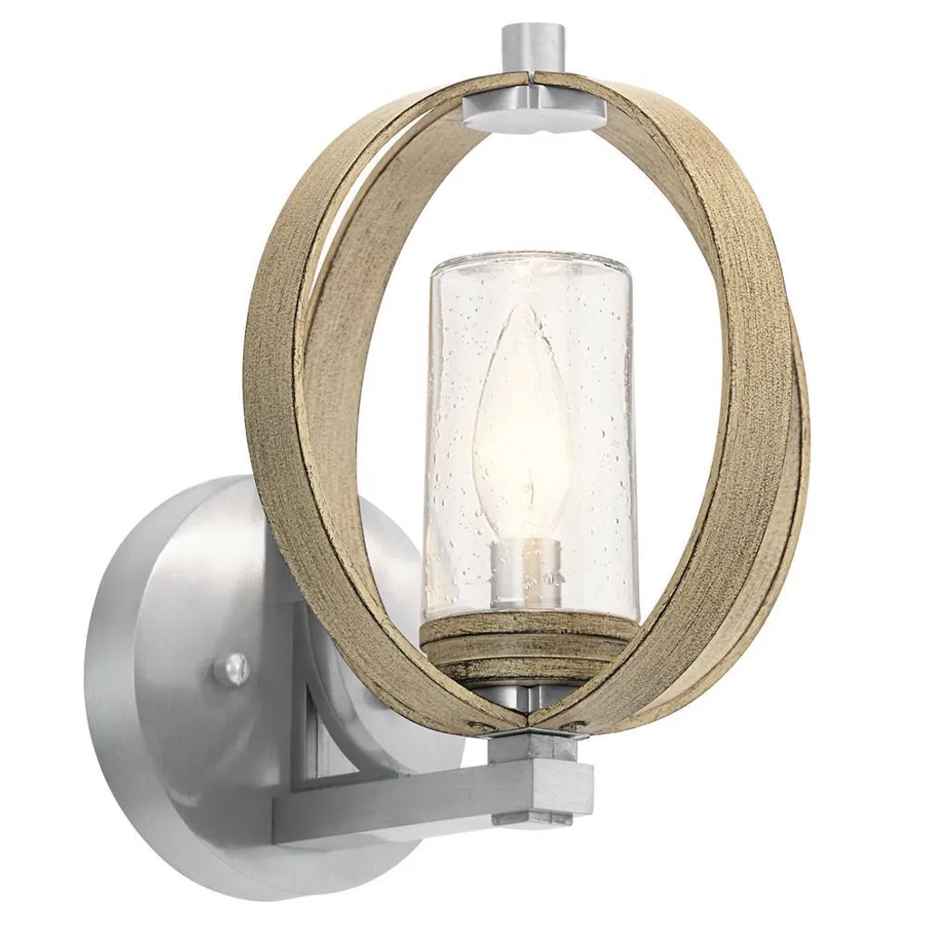 Lanterne murale extérieure Grand Bank Gris Antique Culot E14 Kichler 40W