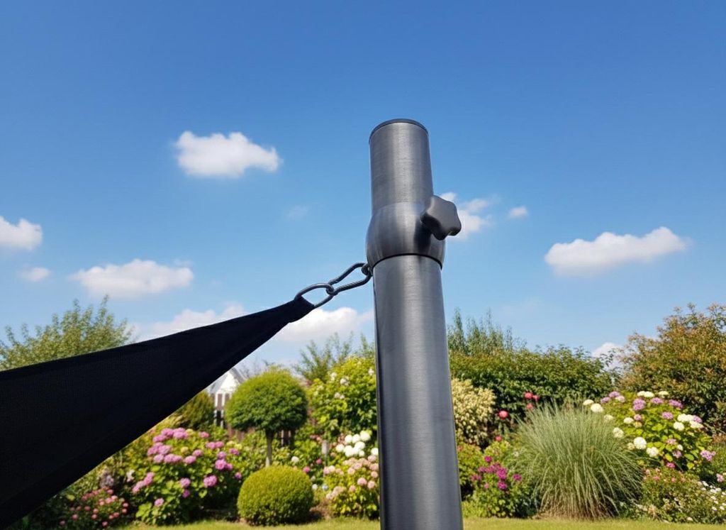 Sonnensegelmast 60mm 2,5m mit Bodenhülse Höhenverstellbar Edelstahl Sonnensegel Mast Pfosten Stange