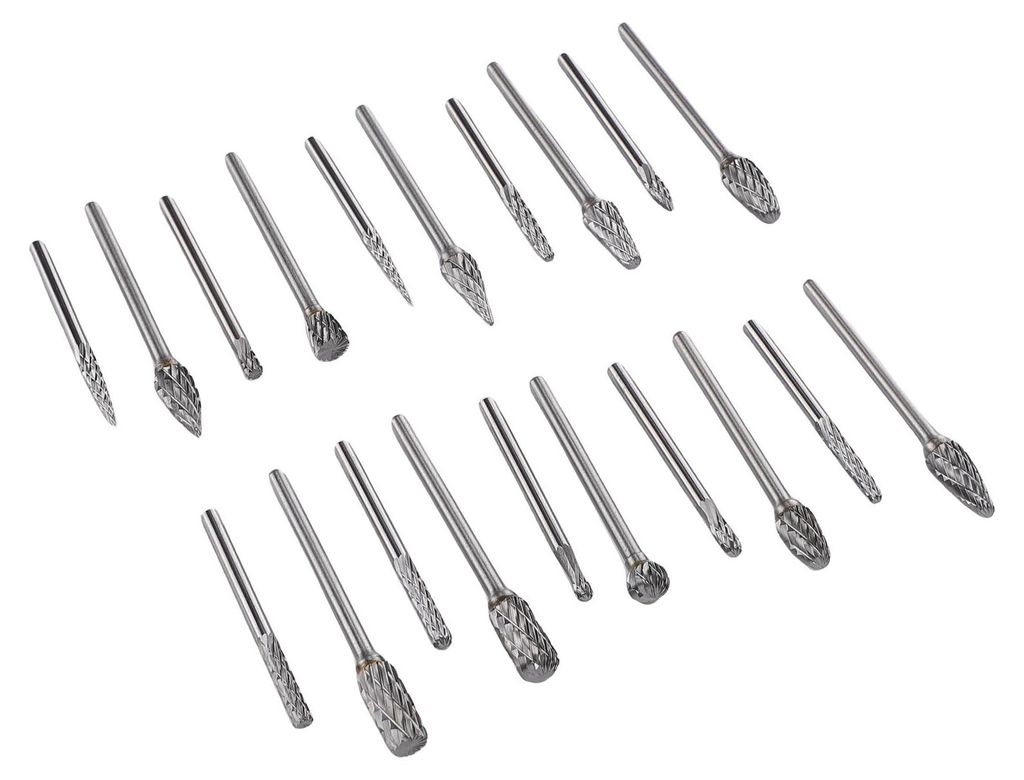 Rotationsfeilenset, 10-teilig (3 x 3 mm) und 10-teilig (3 x 6 mm), Hartmetall-Fräsbohrer zum Schnitzen, Schneiden und Schleifen von Metall, Holz u...