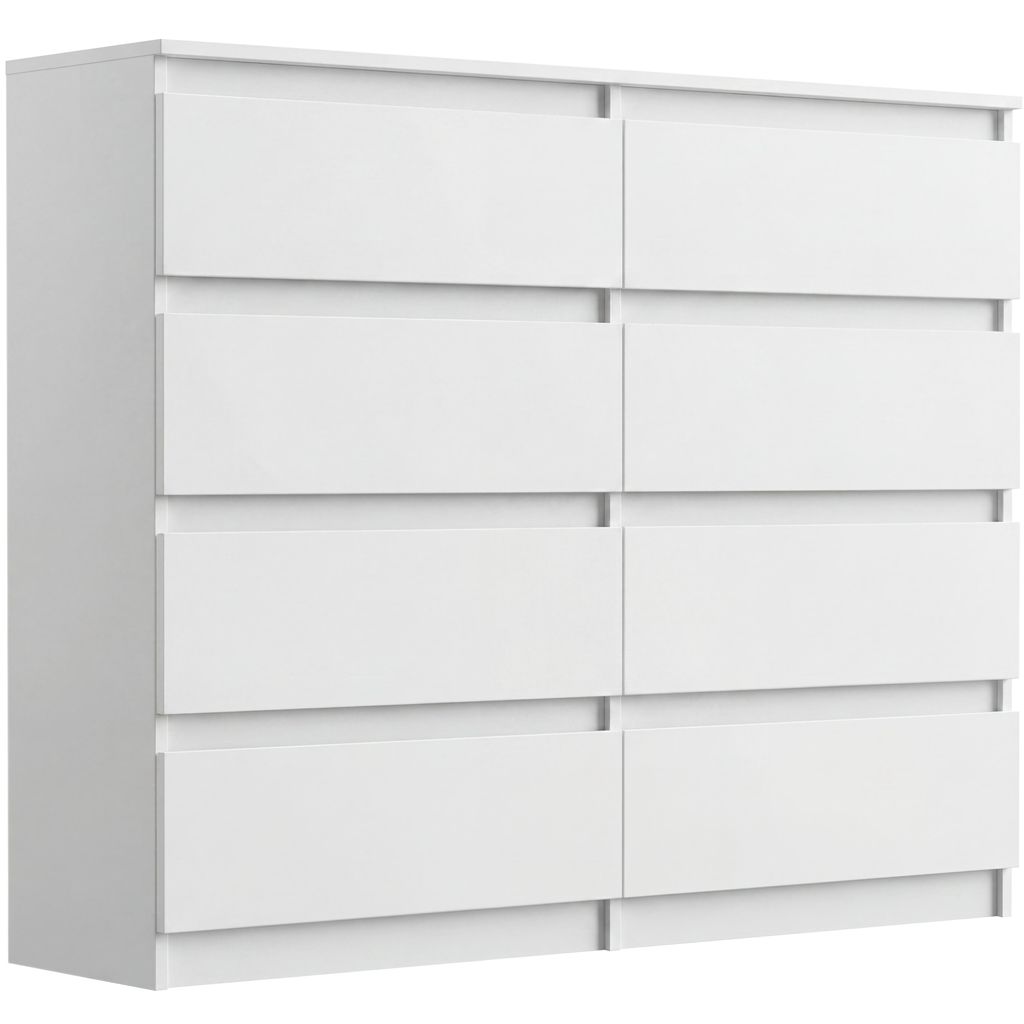 Nowoczesna KOMODA 120cm, SZAFKA, 8 SZUFLAD, R-120-S8 BIAŁA Zdjęcie produktu 