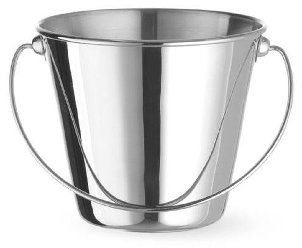 Edelstahl Eimer mit Griff, 130x(H)110mm, spülmaschinengeeignet, für Snacks
