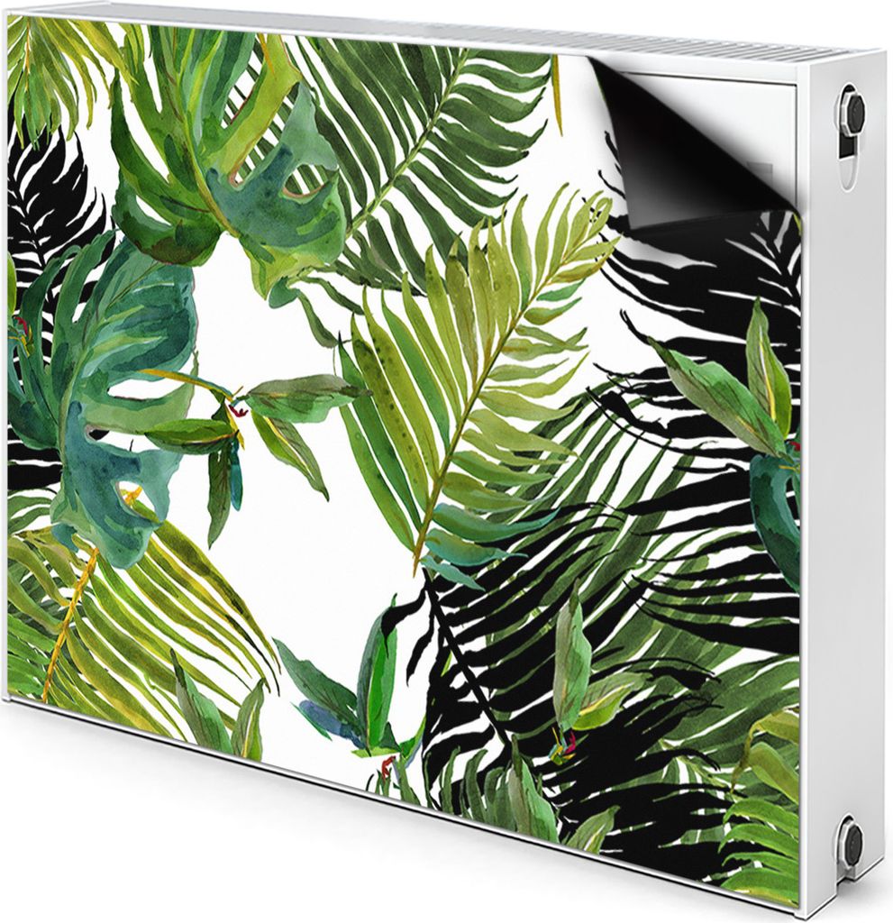Magnet Heizkörper Heizkörper-Abdeckung Heizkörperabdeckung 90x60 cm - Tropisch, Blätter