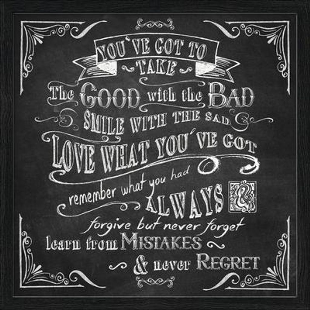 Gerahmtes Bild Good & Bad Slogan 33x33 cm