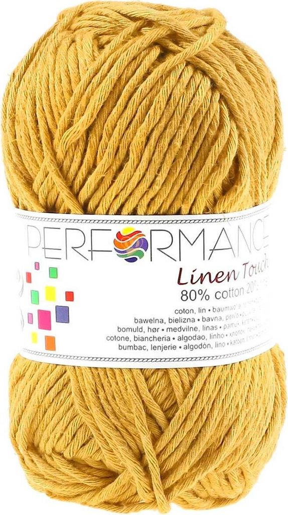 50g Strickgarn Linen Touch Baumwolle Leinen Häkelgarn Wolle Farbauswahl, Farbe:190 gelb