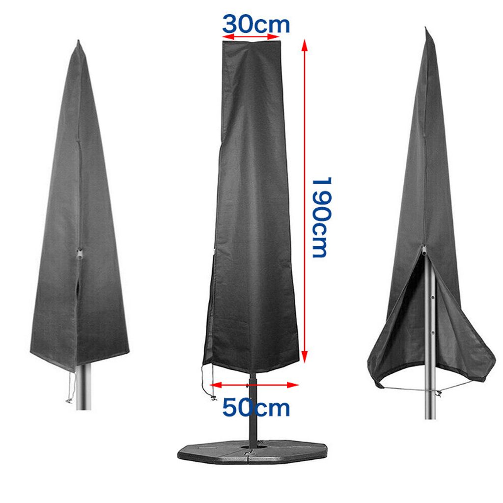 Schutzhülle für Offset-Sonnenschirm, für Garten-Sonnenschirm mit Offset-Stange in 210D -190x50x30cm Schwarz