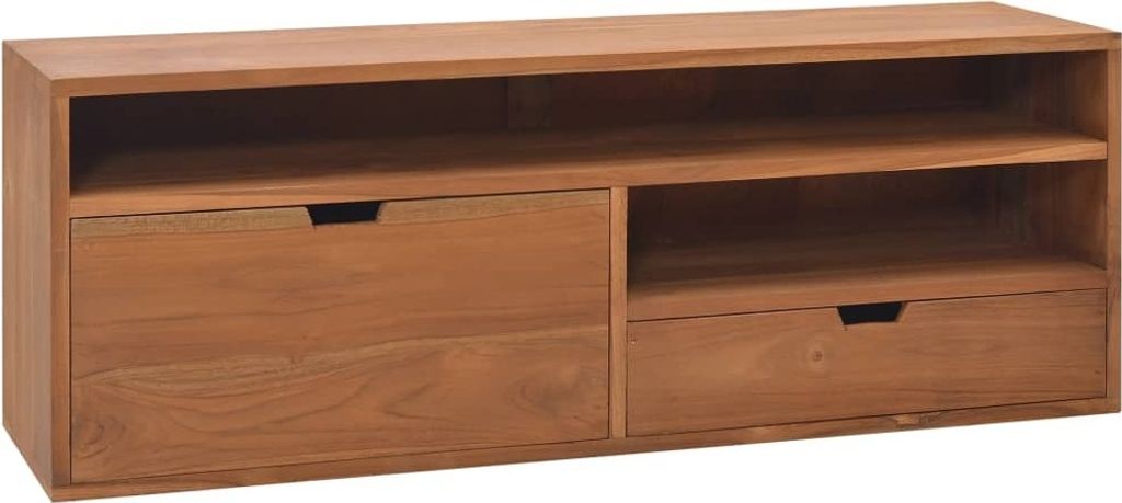 Möbel TV-Schrank 110x30x40 cm Teak Massivholz - TV-Lowboard 326119