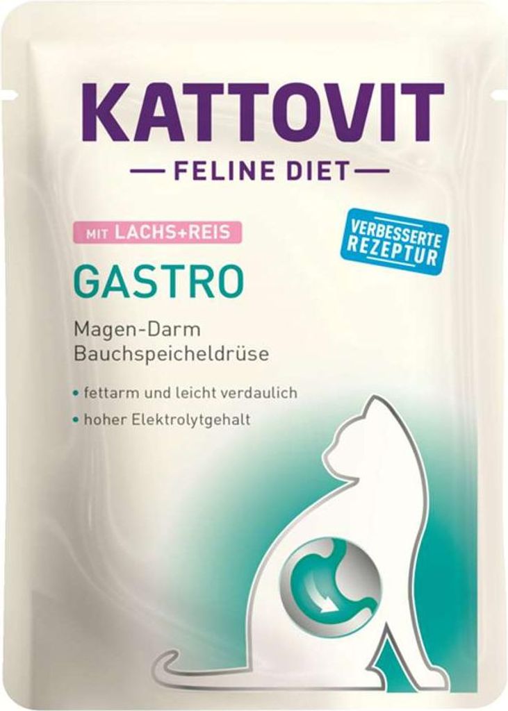 Kattovit - Feline Diet Pouchbeutel Gastro 24x85g | Lachs & Reis