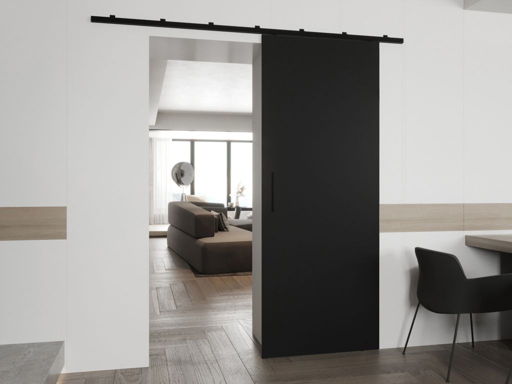 Interiérové posuvné dveře CONROE 1 - 80 cm, černé Obrázek produktu 