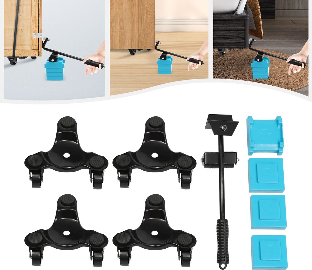 4 Stück Hubwagenrollen Aus Polyurethan – 80x100 Mm, Achse 20 Mm, Max. 700 Kg Belastung