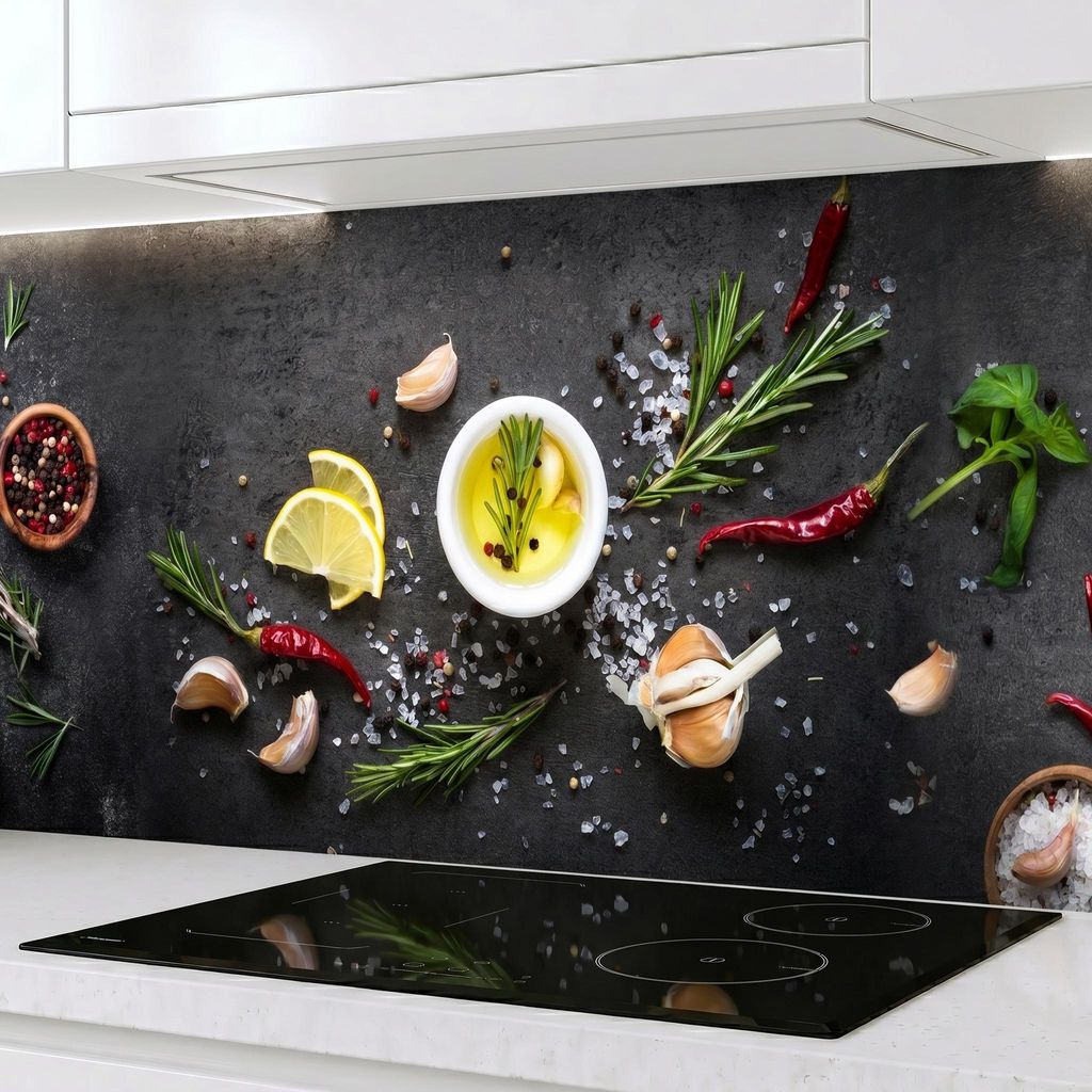 Küchenrückwand Spritzschutz Küche Gewürze 60x300 cm – Produktbild 