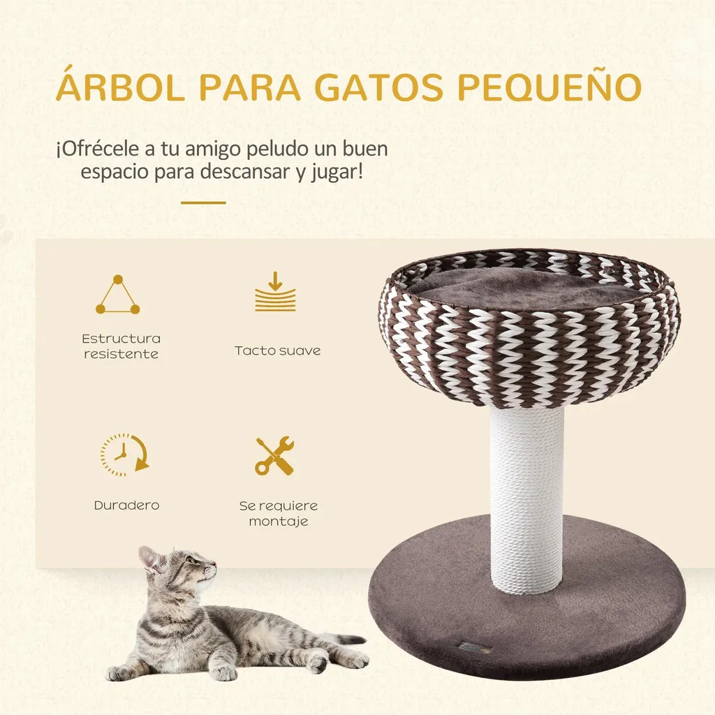Arbre à chat 4 niveaux pour appartement, zone de repos et de griffage
