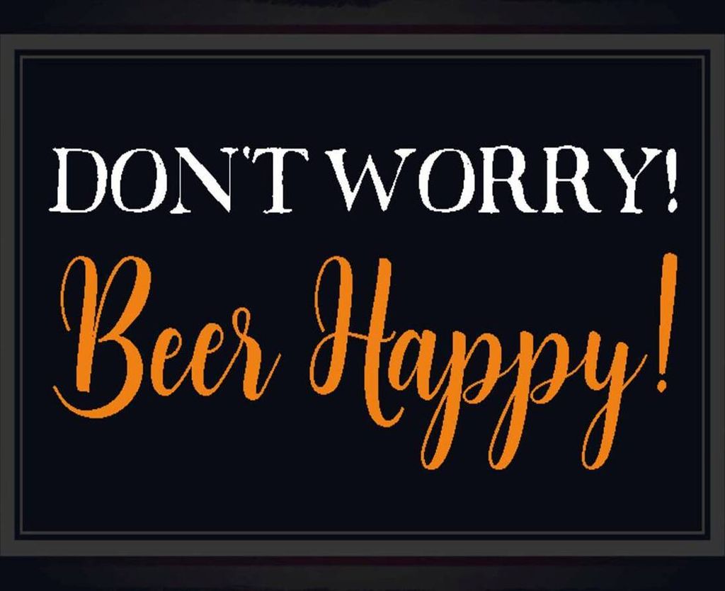 vianmo Holzschild 30x40 cm Don't worry Beer happy Bier